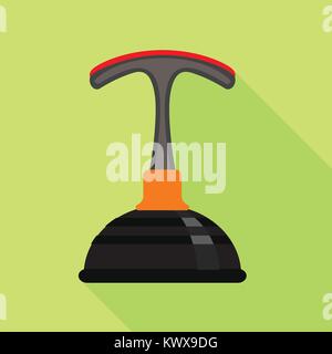 Cup plunger icon, flat style Stock Vector