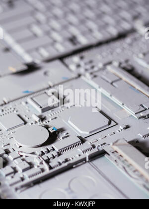 Grey circuit board Stock Photo