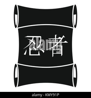 Japanese traditional scrol icon, simple style Stock Vector