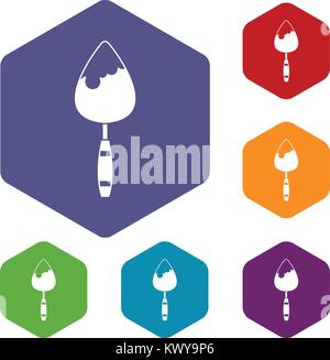 Construction trowel icons set Stock Vector