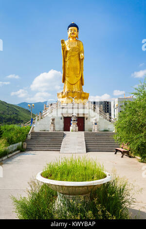 International Buddha Park is located at the foot of the Zaisan Tolgoi hill in Ulaanbaatar, Mongolia Stock Photo