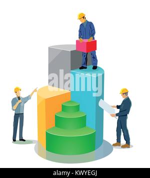 Building performance balance sheet, illustration Stock Vector