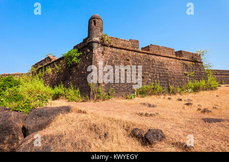 Chapora Fort is located in north Goa, rises high above the Chapora River, India Stock Photo