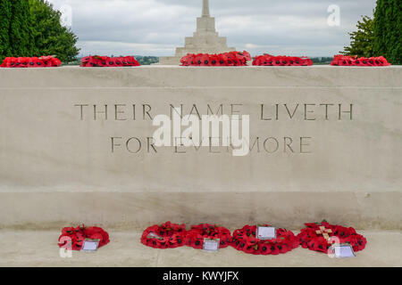 Tyne Cot WW1 Cemetry near Ypres in Belgium Stock Photo