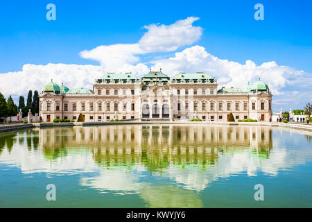 The Belvedere Palace is a historic building complex in Vienna, Austria. Belvedere was built as a summer residence for Prince Eugene of Savoy. Stock Photo