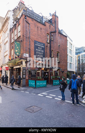 Street view of The Lyric pub and restaurant in Great Windmill Street, Soho, London, UK. Stock Photo