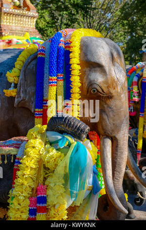 January 6, 2016 Laem Phromthep Phuket Thailand Elephant shrine at Phromthep Cape Stock Photo