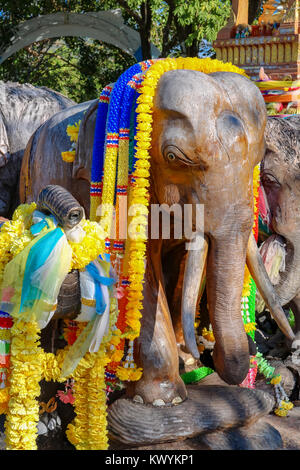 January 6, 2016 Laem Phromthep Phuket Thailand Elephant shrine at Phromthep Cape Stock Photo