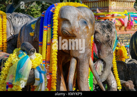 January 6, 2016 Laem Phromthep Phuket Thailand Elephant shrine at Phromthep Cape Stock Photo