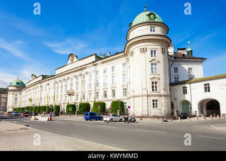 The Hofburg Imperial Palace is a former Habsburg palace in Innsbruck, Austria. Innsbruck is the capital city of Tyrol. Stock Photo