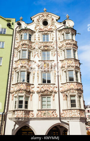 The Helblinghaus is a building located across the Golden Roof in Altstadt Old Town of Innsbruck, Austria Stock Photo