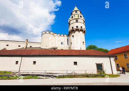 Hasegg Castle or Burg Hasegg is a castle and mint located in Hall in Tirol, Tyrol region of Austria Stock Photo