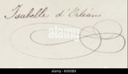 Signature of Princess Marie Isabelle of Orléans, Countess of Paris Stock Photo