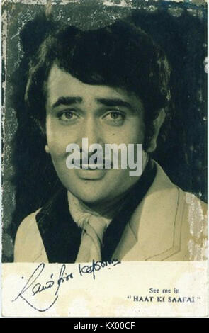 Signed photo of movie actor Randhir Kapoor (2) Stock Photo