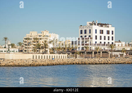 PALMA DE MALLORCA, SPAIN - JANUARY 4, 2018: Portixol Hotel in afternoon sunshine on January 4, 2018 in Palma de Mallorca, Spain. Stock Photo