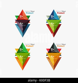Option Triangle Set of triangle option infographic layouts. Select your product concept ...
