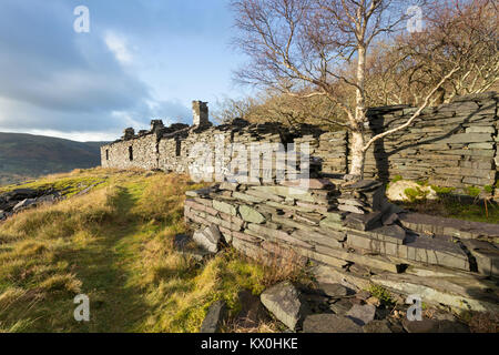 Old abandoned building, Dinorwig slate quarry, Snowdonia, Wales UK Stock Photo