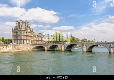 View of the museum Louvre and Pond Royal Stock Photo