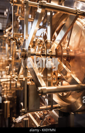 Gears of vintage world clock mechanism Stock Photo