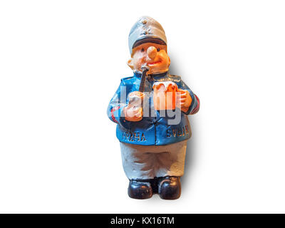 Prague (Czech Republic) souvenir refrigerator magnet The Good Soldier Svejk isolated on white background Stock Photo