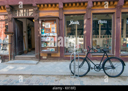 The Old Town in Aarhus is popular among tourists as it displays traditional Danish architecture from 16th century to 19th century. Stock Photo