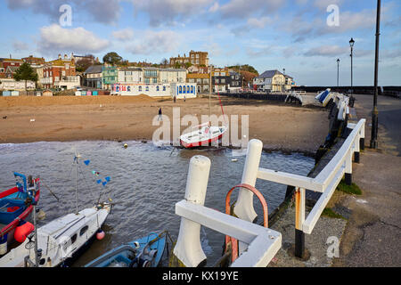 Broadstairs harbour and bay with Fort House in background Stock Photo