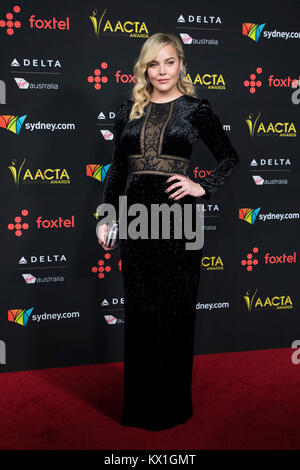 Los Angeles, USA. 5th January, 2018. Los Angeles, USA. 05th Jan, 2018. Abbie Cornish poses for photographers upon arrival at the 7th annual AACTA International Awards at the Avalon on Friday, Jan. 5, 2018, in Los Angele. Credit: Gtres Información más Comuniación on line, S.L./Alamy Live News Stock Photo