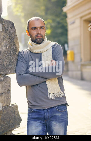 Handsome guy standing outside Stock Photo
