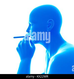 Person smoking, illustration. Stock Photo