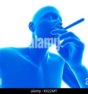 Person smoking, illustration. Stock Photo