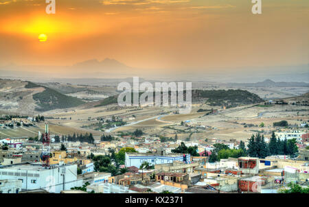 Sunset above El Kef, a city in northwestern Tunisia Stock Photo