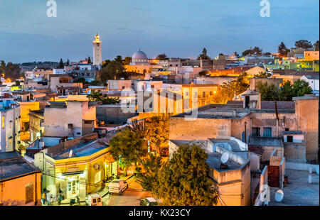Night skyline of El Kef, a city in northwestern Tunisia Stock Photo