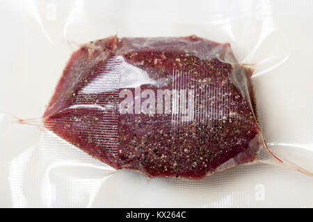 meat in a sous vide bag Stock Photo