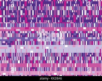 Glitch seamless pattern. Signal error, pixel mosaic. Computer screen error. Background with geometric shapes of different colors, squares, stripes and Stock Vector