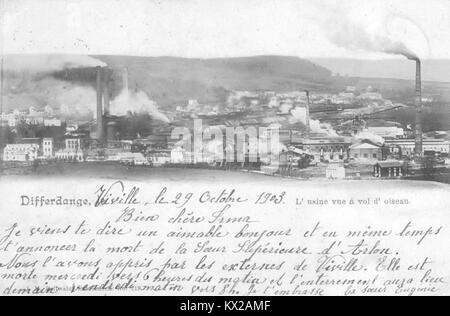 Differdange - L'usine vue à vol d'oiseau Stock Photo