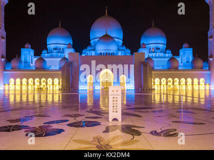 Sheikh Zayed Grand Mosque in Abu Dhabi. It is the largest mosque in UAE and the eighth largest mosque in the world.