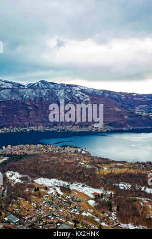 Italy Piedmont Omegna View with Maggiore Lake Stock Photo