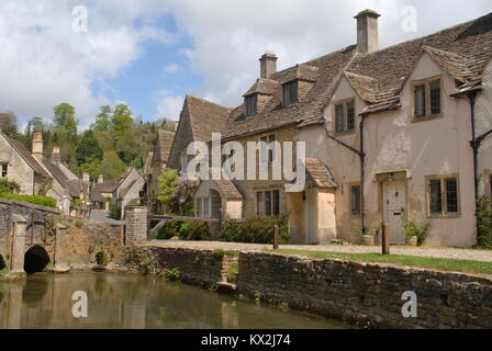 Castle Combe and River Bybrook, United Kingdom Stock Photo