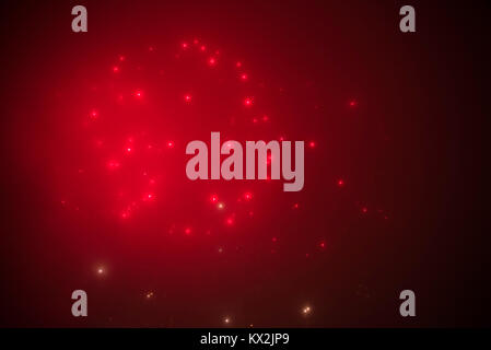 celebratory fireworks in honor of the new year closeup. Stock Photo