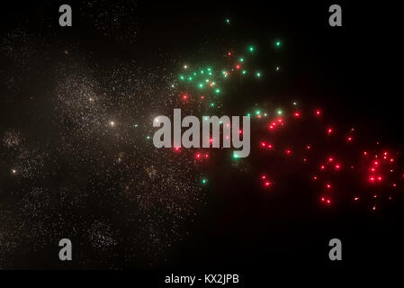 celebratory fireworks in honor of the new year closeup. Stock Photo