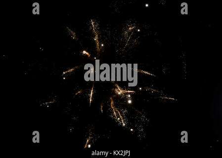 celebratory fireworks in honor of the new year closeup. Stock Photo