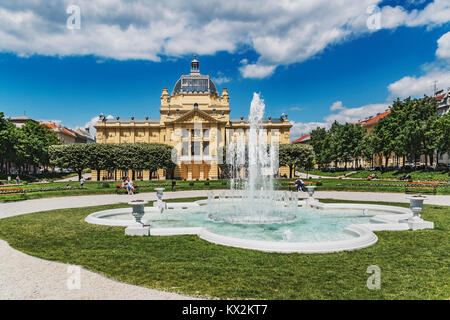 The Zagreb Art Pavilion was built in 1898. It is located near the central station, Zagreb, Croatia, Europe Stock Photo