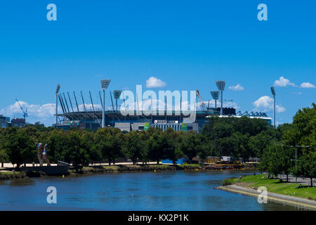The Yarra river and the Melbourne Cricket Ground (MCG), Melbourne, Victoria, Australia. Stock Photo