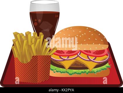 Fast food combo Stock Vector