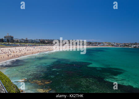 Crowds on Bondi Beach, Sydney, Australia. Stock Photo