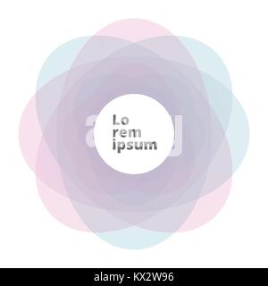Abstract oval pink blue overlap flower vector Stock Vector