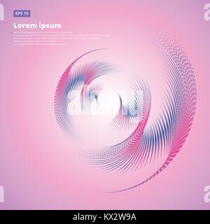 abstract vector halftone vectors swirl circle curve pink color for print ad, magazine, leaflet, brochure, poster Stock Vector