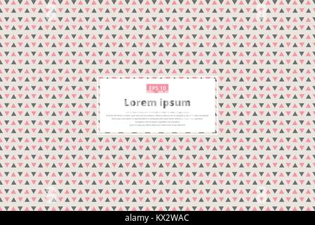 Seamless triangle pattern. Vector background. pink and gray Geometric abstract texture on pastels background Stock Vector