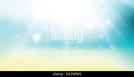 abstract gradient backdrop. panorama beach sea and sunlight. sunny vector background travel poster. Stock Vector