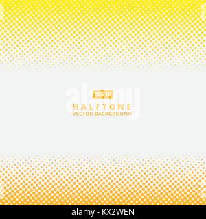 Abstract yellow dotted line vector halftone effect background with copy space Stock Vector